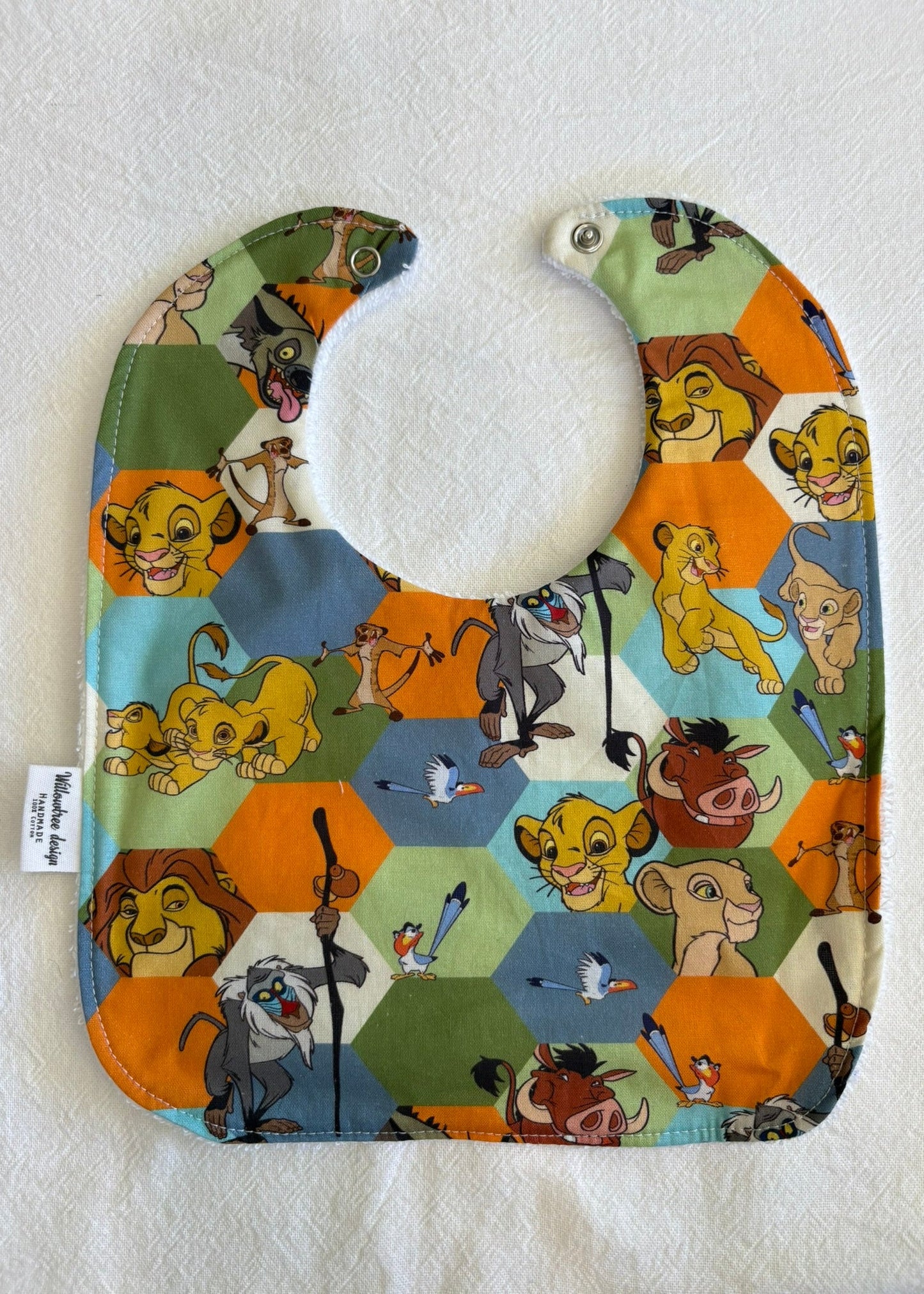Mealtime Bib - Lion King Hexagons