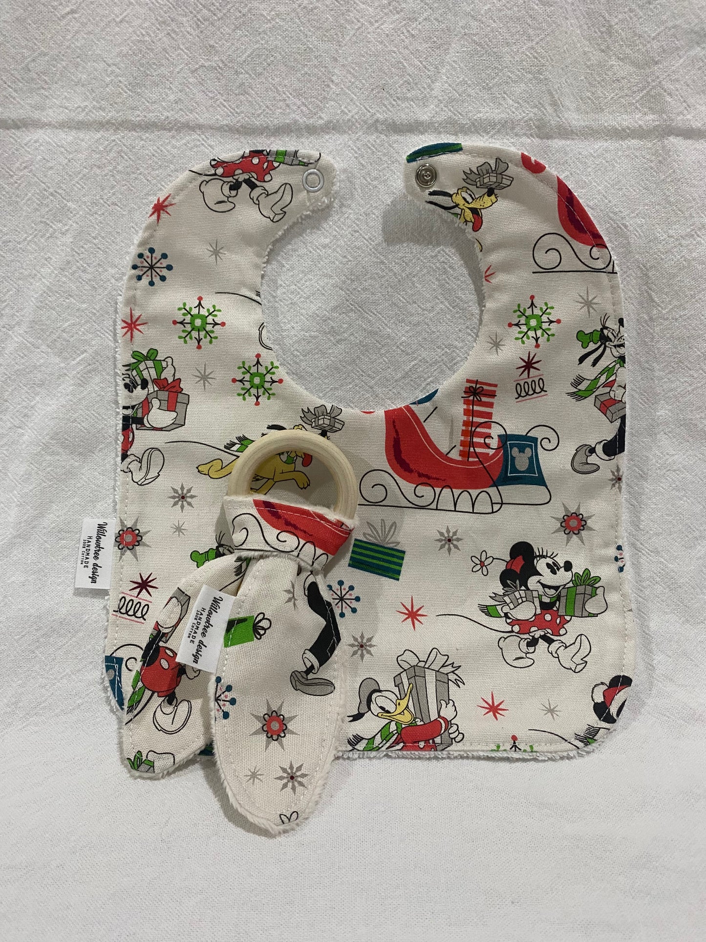 Christmas bib and teether set