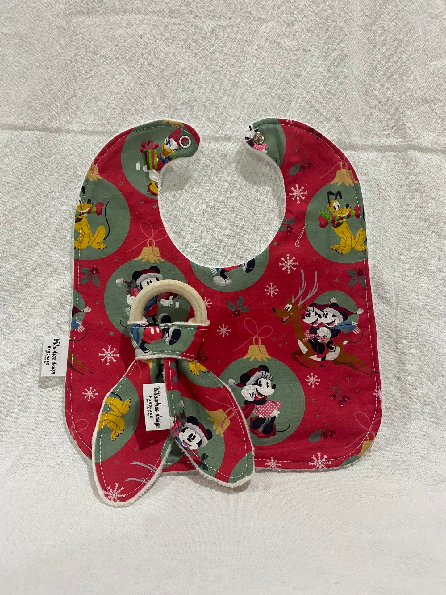 Christmas bib and teether set