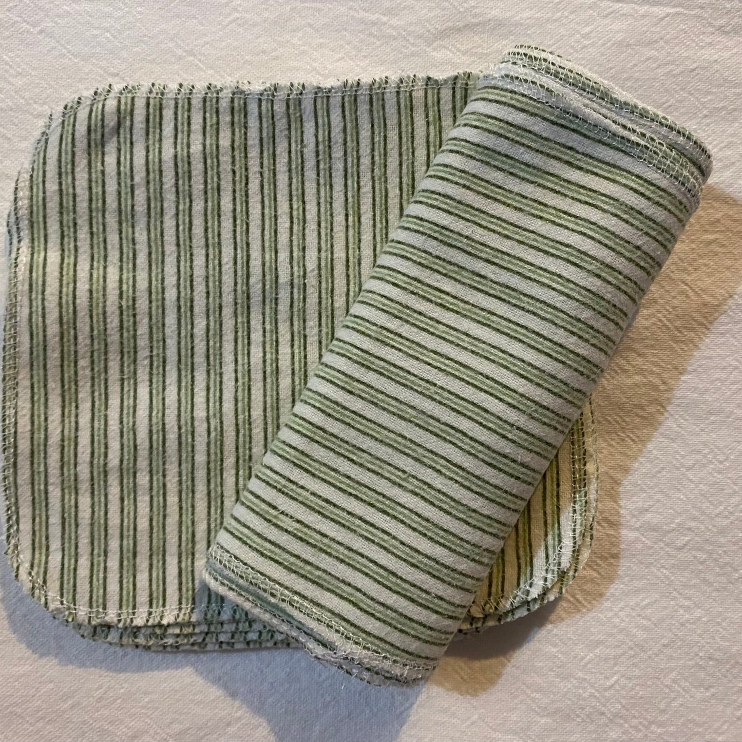 Reusable baby wipes - Green stripes