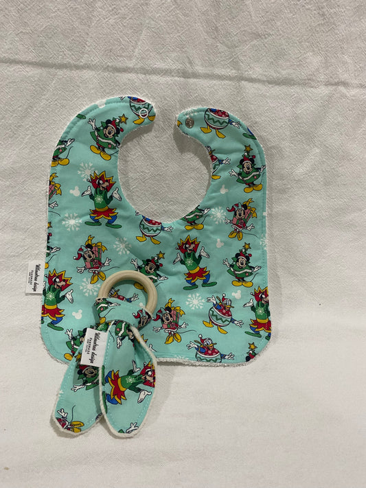 Christmas bib and teether set